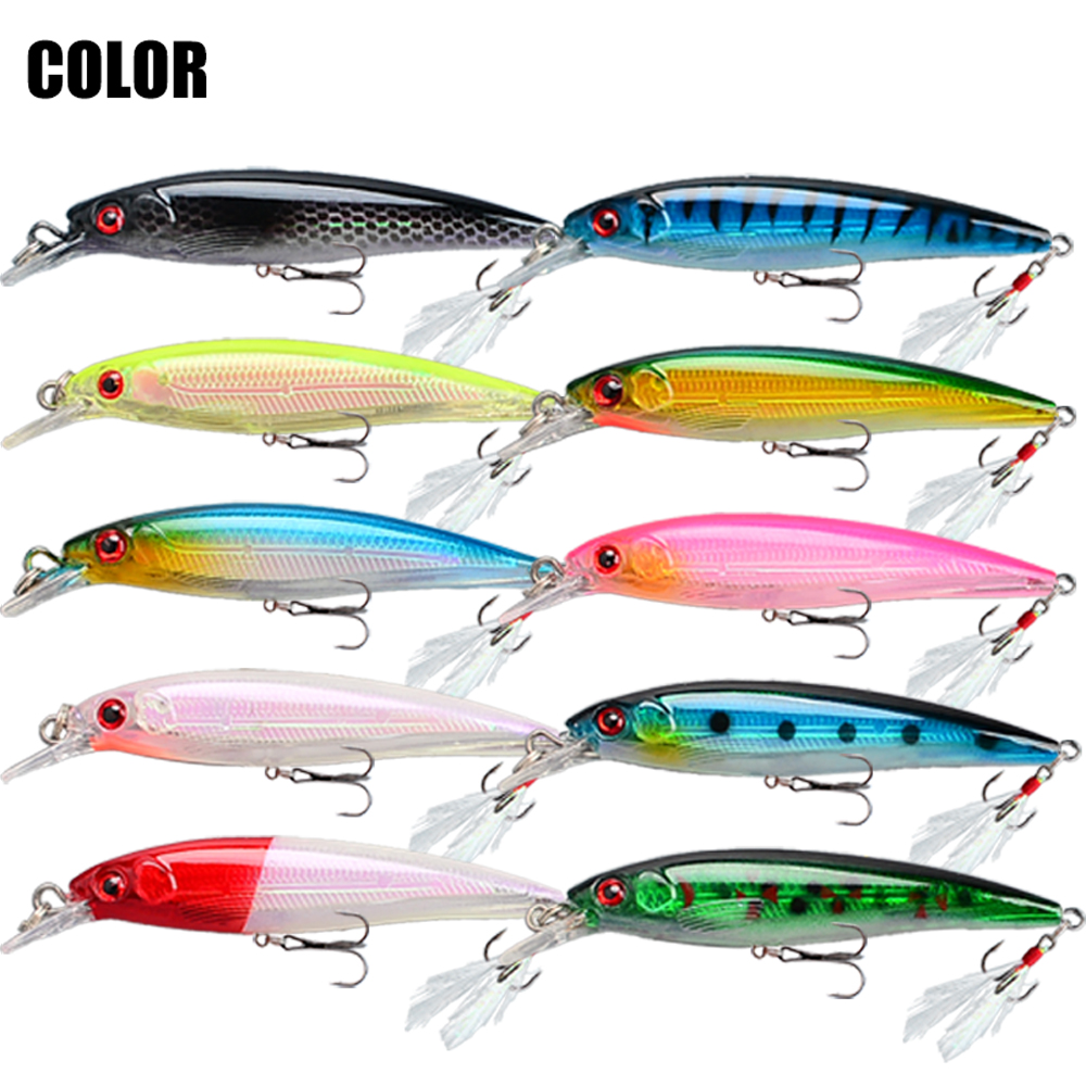 バイオニックミノー釣り用ルアーセット10個入り - 6.8g - Fishing Hook Treble のレビューと価格