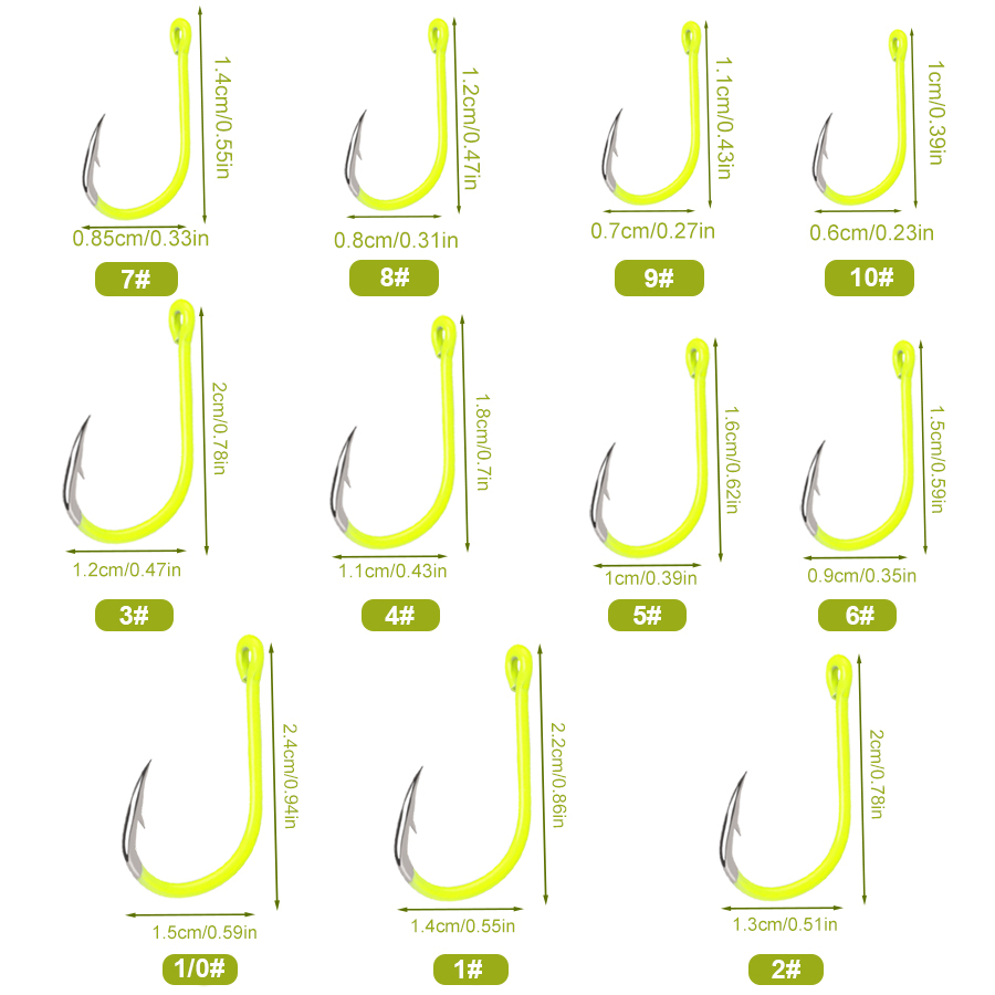 NGB 50個入り 1/0 # -10 # 蛍光釣り針　バー - Fishing Hook Circle のレビューと価格