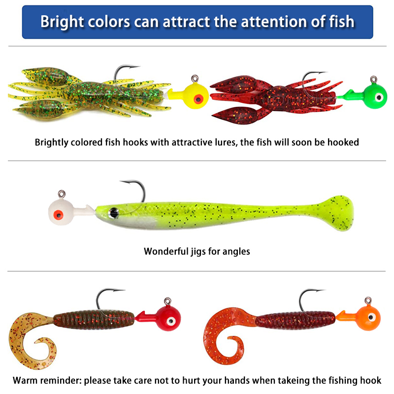 50 個釣りフックセットリードジグヘッド鯉クラッピールアー餌 - Fishing Hook Circle のレビューと価格