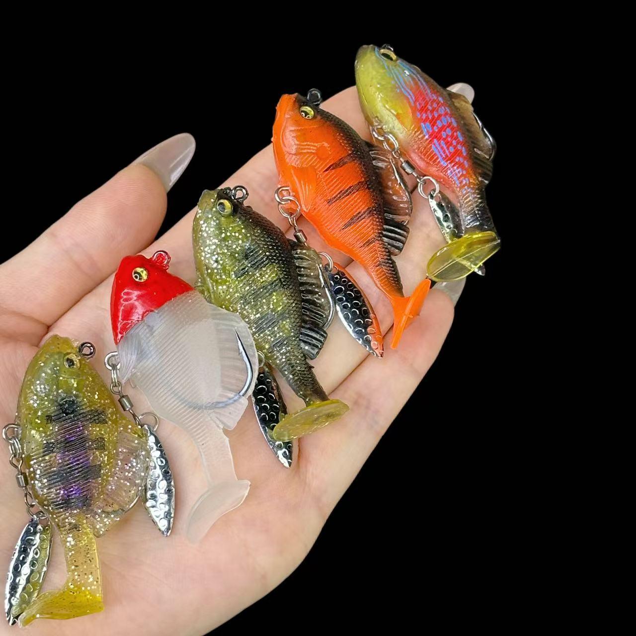 6個入りソフトフィッシングルアー、プレリグ済みジグヘッドスイ - Fishing Hook Weedless のレビューと価格