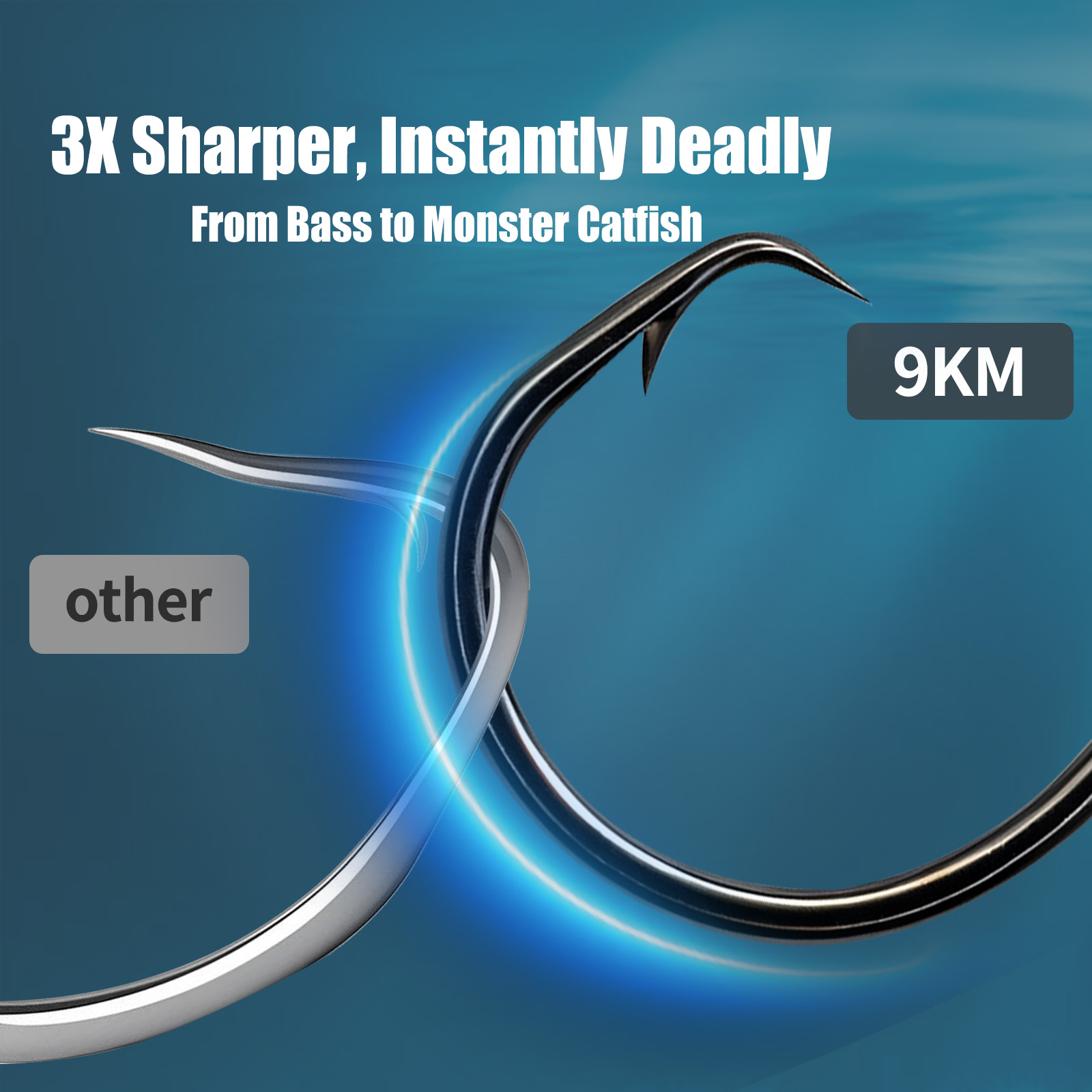 9KM フィッシングサークルフック 25-50個 3倍強度フ - Fishing Hook Offset のレビューと価格