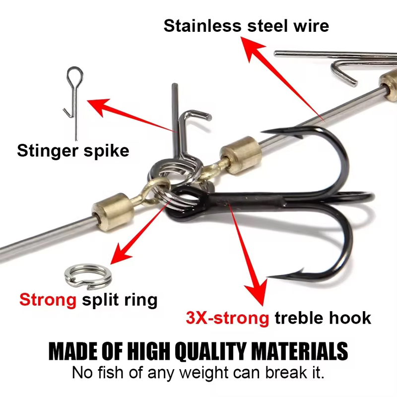 釣り用フックリグ スチールリーダー、ウェイト付きデイジーチェ - Fishing Hook Treble のレビューと価格