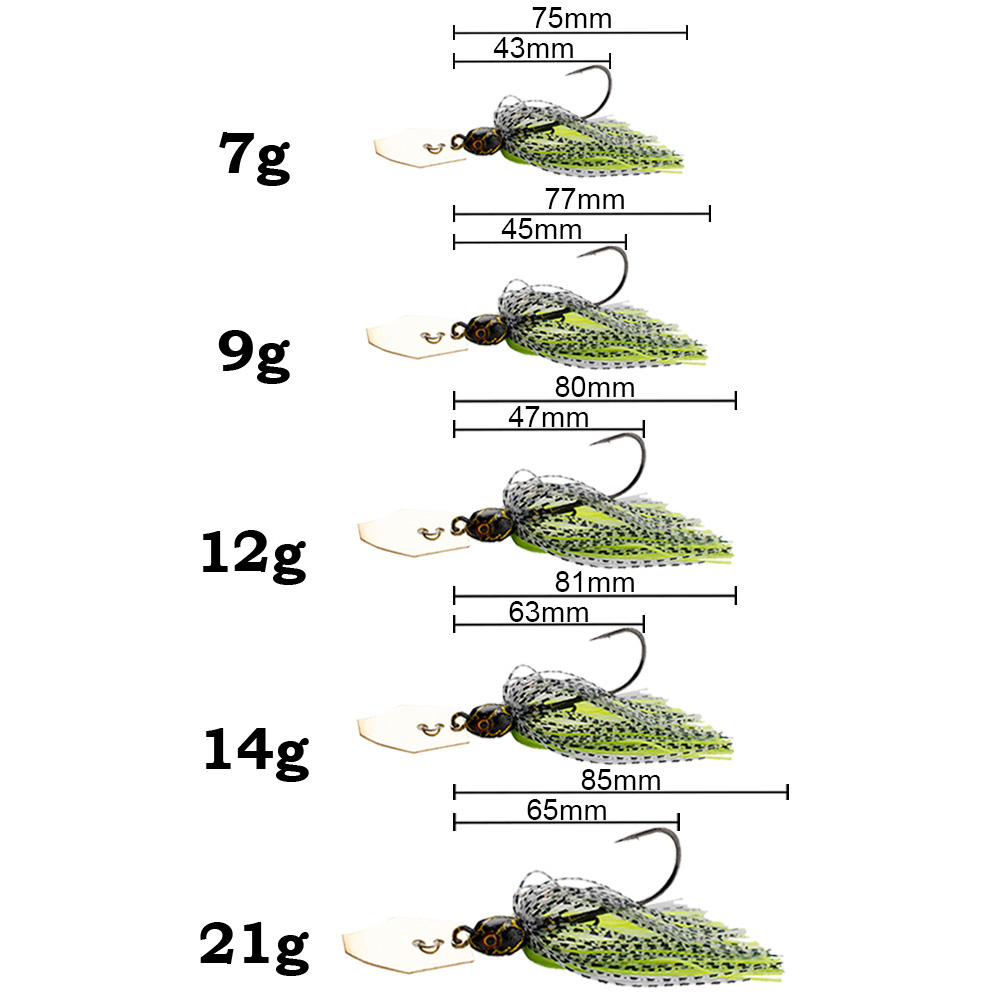 2個入りスピナーベイト 7g/9g/12g/14g/21g  - Fishing Hook Weedless のレビューと価格